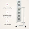 ATP Pro Combo Set: achterkant van de gekoppelde 700 en 1500 panelen op de standaard, gratis verzending, 180 dagen geld-terug-garantie en 3 jaar garantie