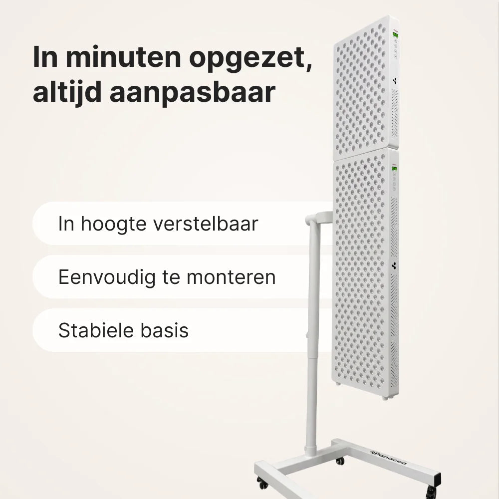 ATP Pure Combo Set: 700 en 1500 paneel verticaal gekoppeld op de standaard, in hoogte verstelbaar, eenvoudig te monteren, stabiele basis