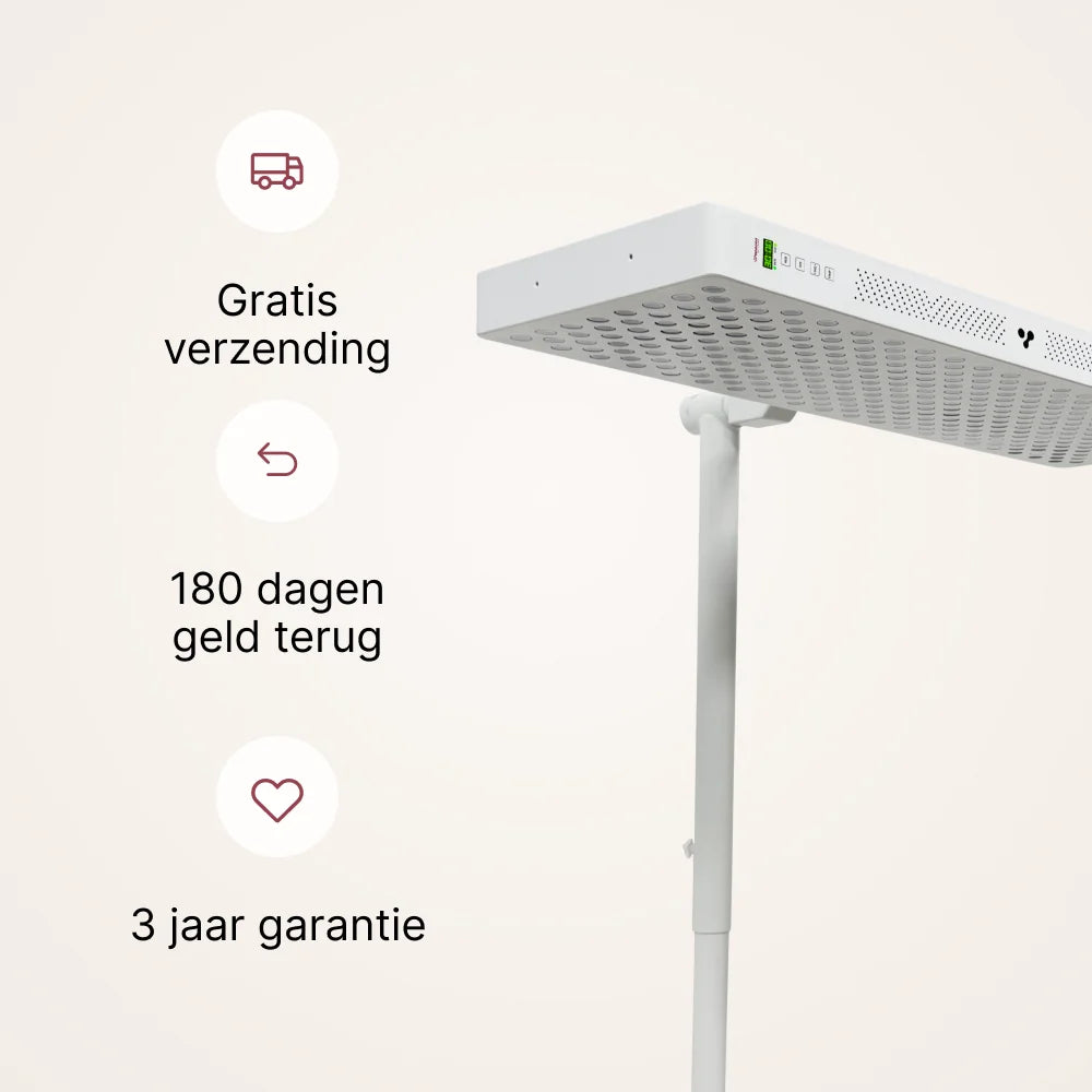 ATP Pure 1500 horizontaal op de standaard: gratis verzending, 180 dagen geld terug en 3 jaar garantie