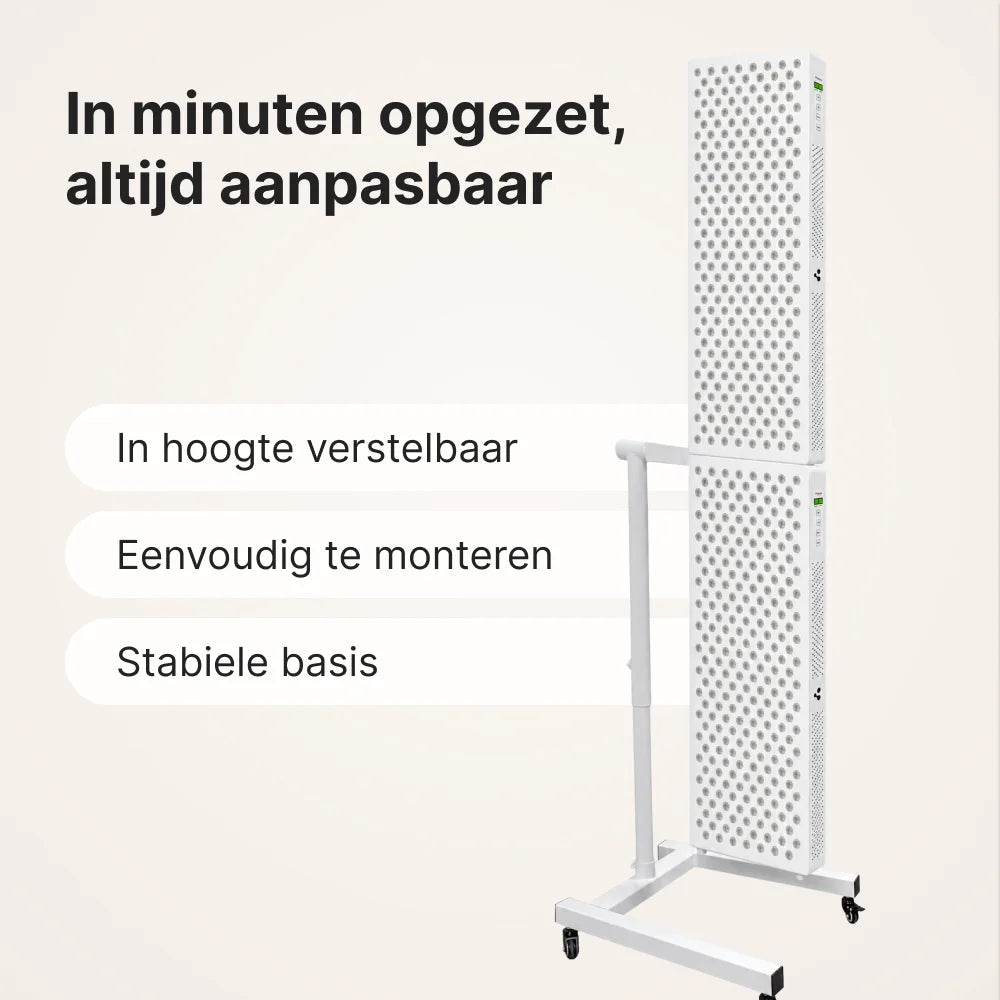 ATP Pure Duo Set: twee 1500 panelen verticaal gekoppeld op de standaard, in hoogte verstelbaar, eenvoudig te monteren, stabiele basis