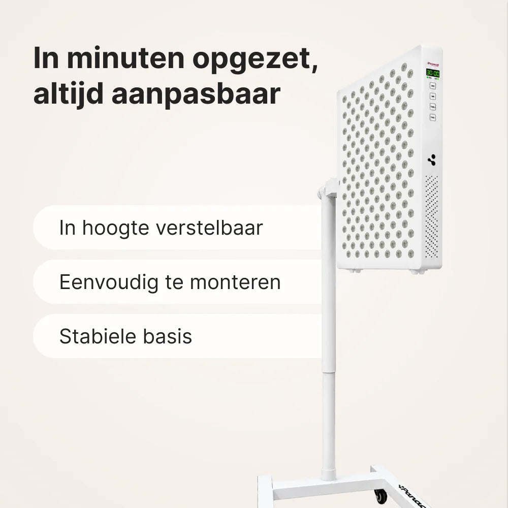 ATP Pure 700 verticaal op de verrijdbare standaard: in hoogte verstelbaar, eenvoudig te monteren, stabiele basis