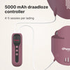 Panacea LED Masker + Hals & Décolleté: draadloze controller van 5000 mAh, goed voor 4 tot 5 sessies per lading