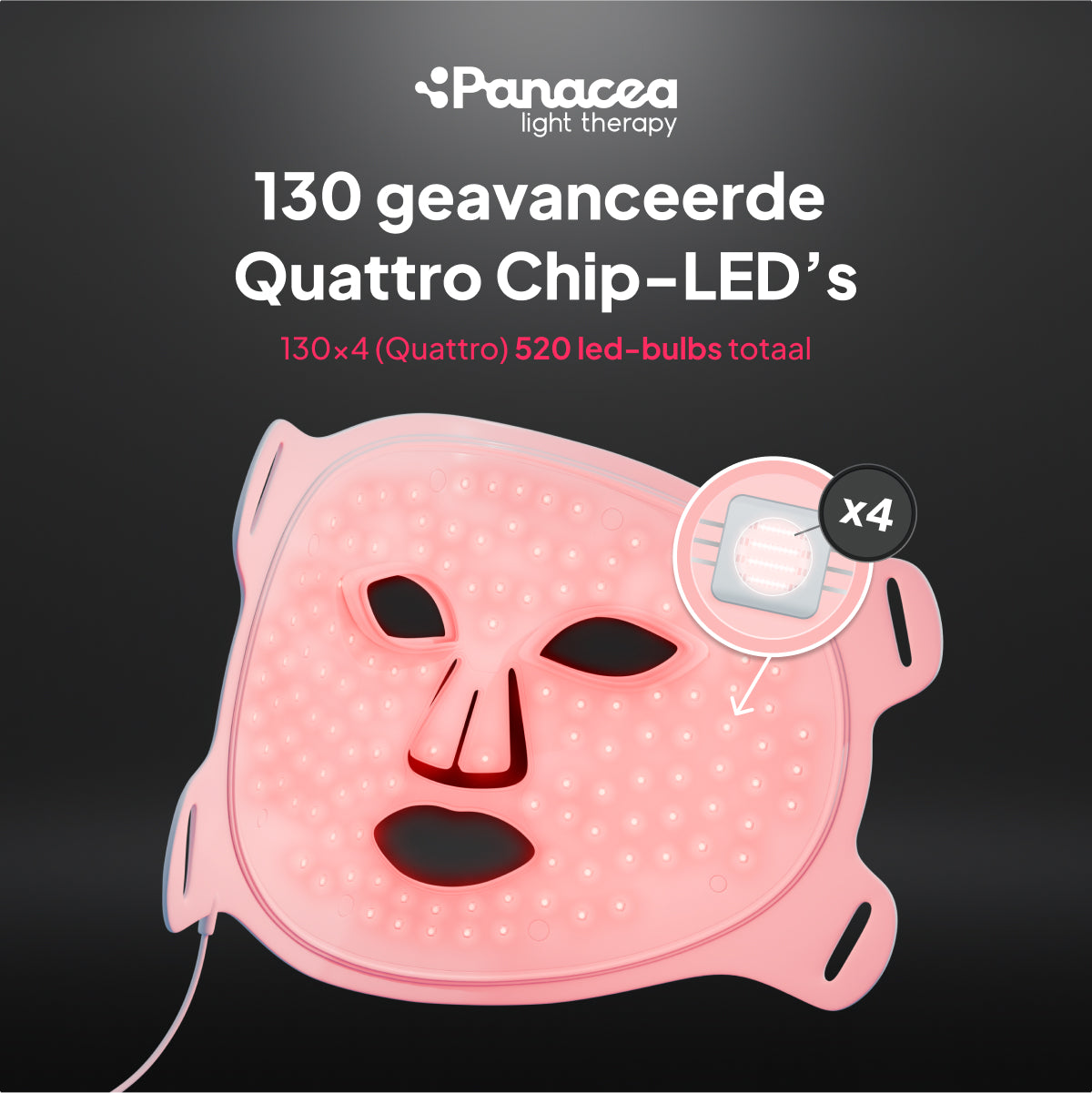 LED Face Mask Rood Lichttherapie Gezichtsmasker