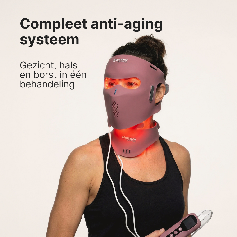 Aurora LED Gezichtsmasker + Décolleté – Rood & Nabij-infrarood Lichttherapie