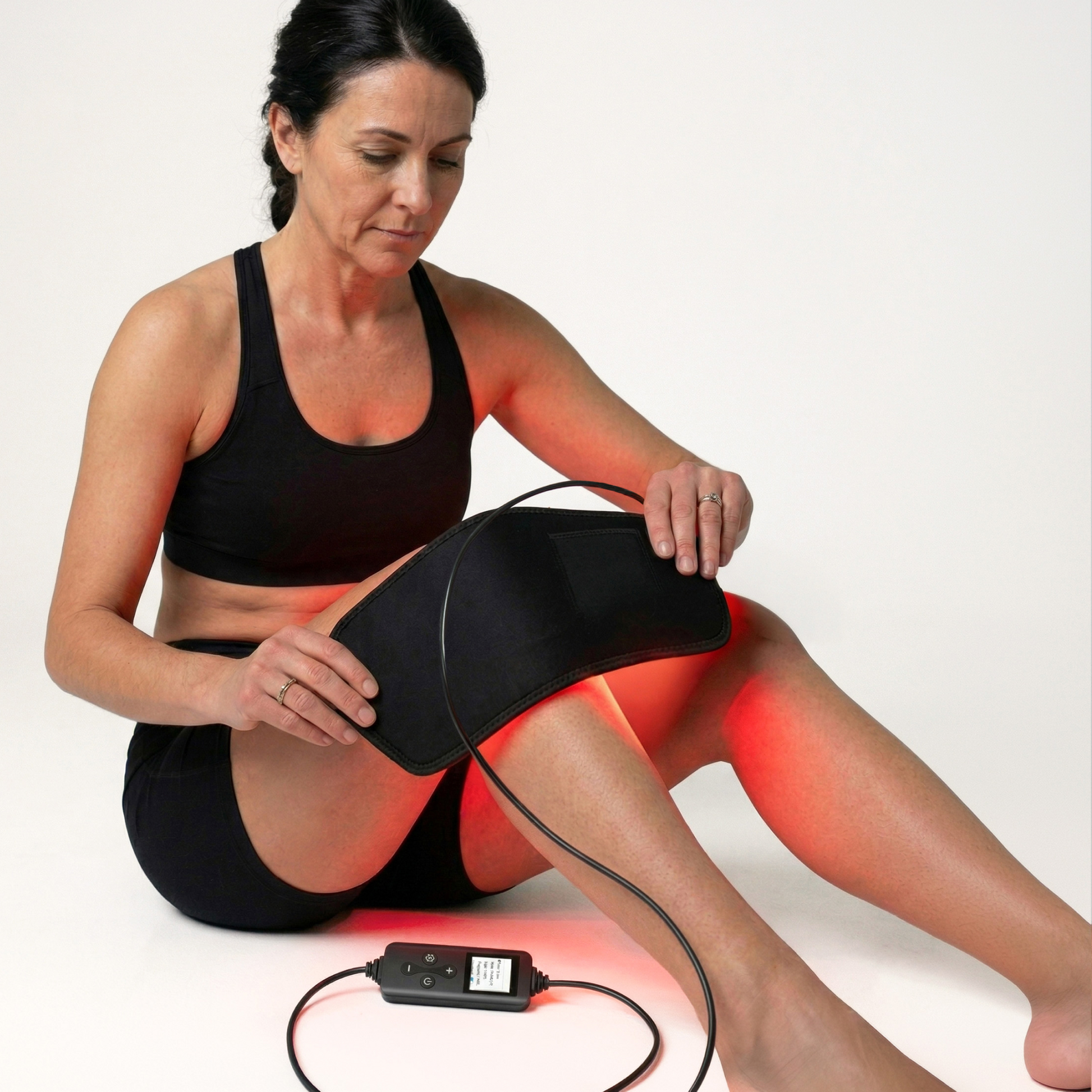 TheraFlex Wired roodlichttherapie band met display-controller en USB-kabel