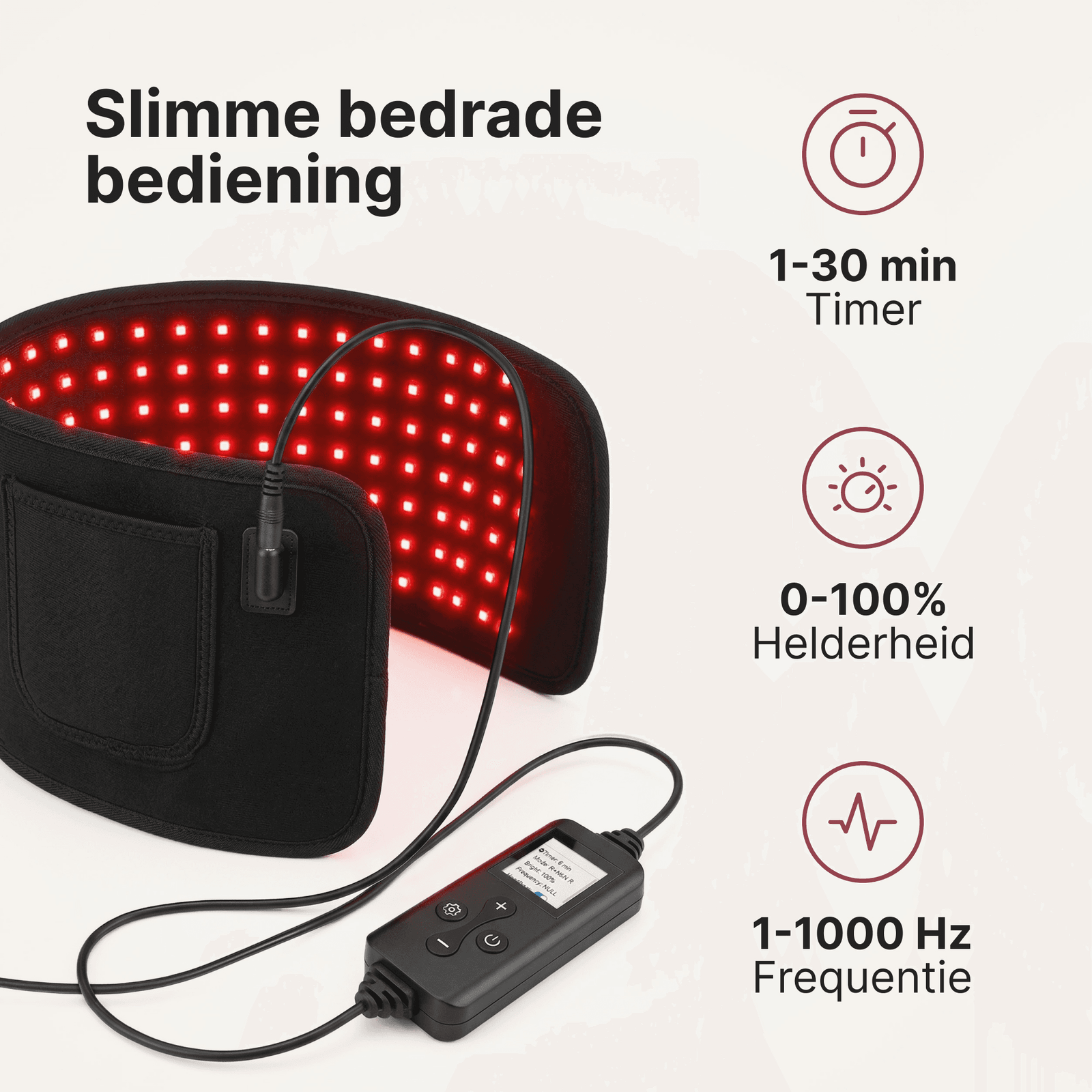 Panacea TheraFlex Wired roodlicht band 660/850 nm met controller