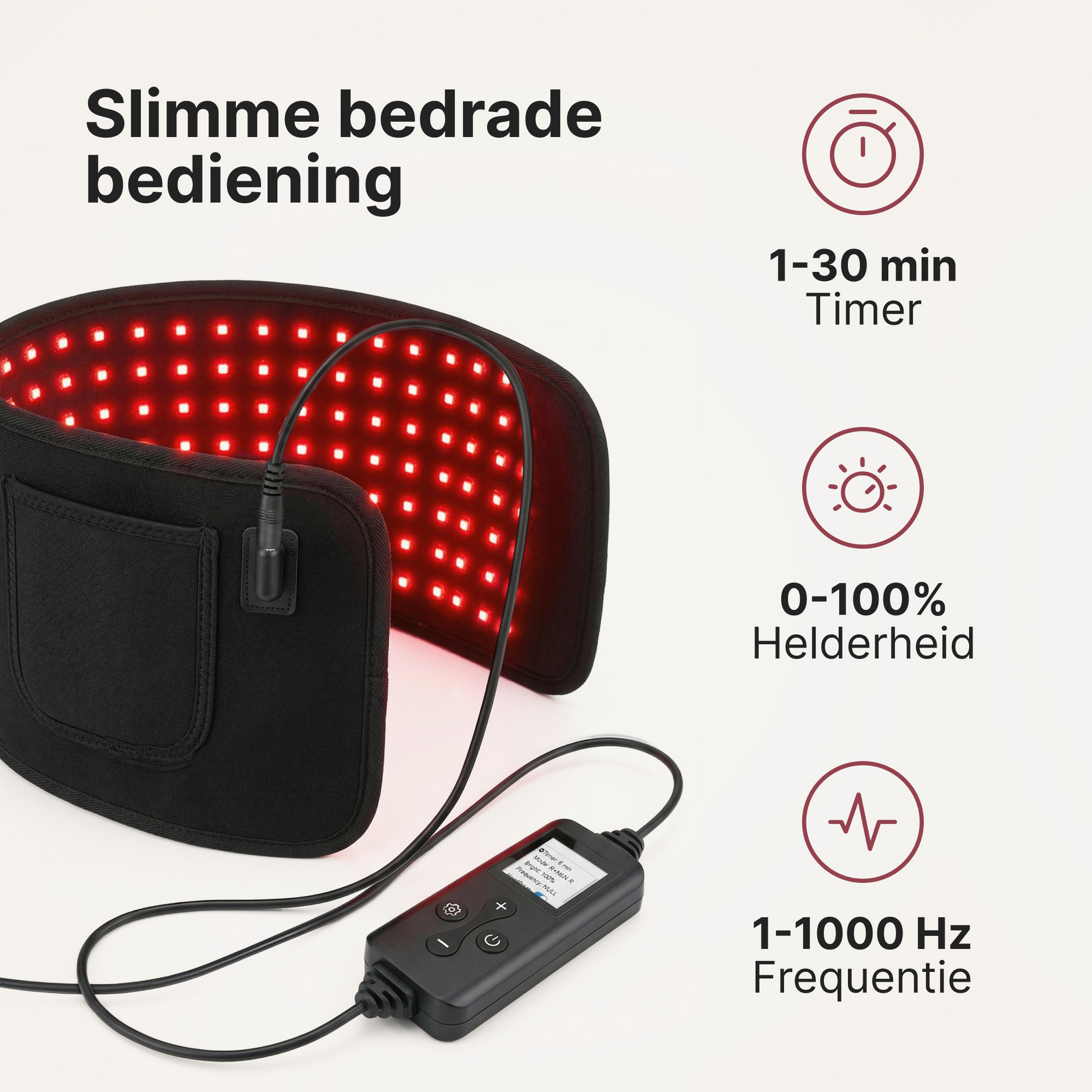 Panacea TheraFlex Wired roodlicht band 660/850 nm met controller