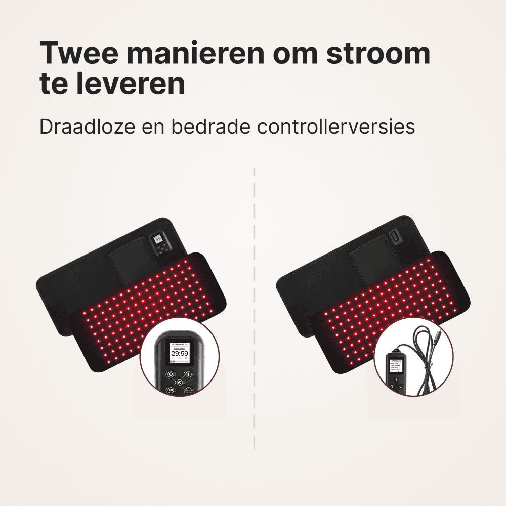 TheraFlex draadloze LED therapy belt met afneembaar bedieningsdisplay